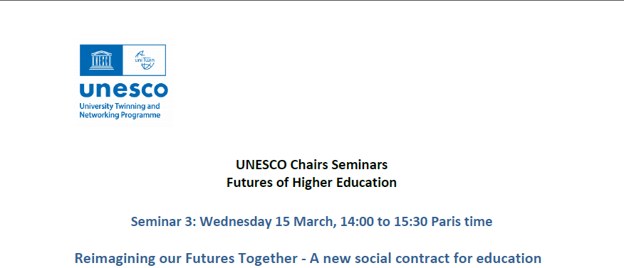 Заведующий кафедрой ЮНЕСКО Герменчук Мария Григорьевна приняла участие в онлайн-семинаре Reimagining our futures together